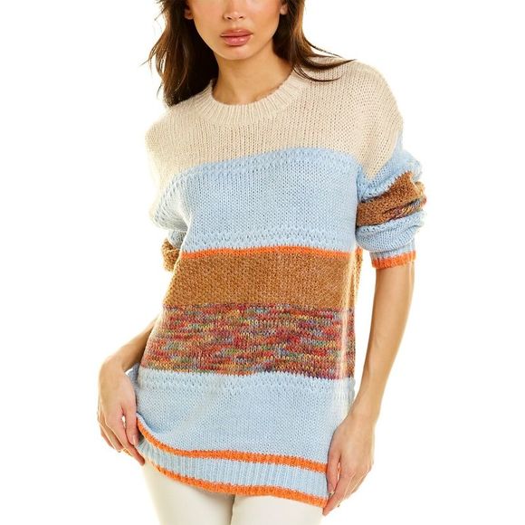HARPER Sweaters - Harper Womens  Striped Sweater, Blue